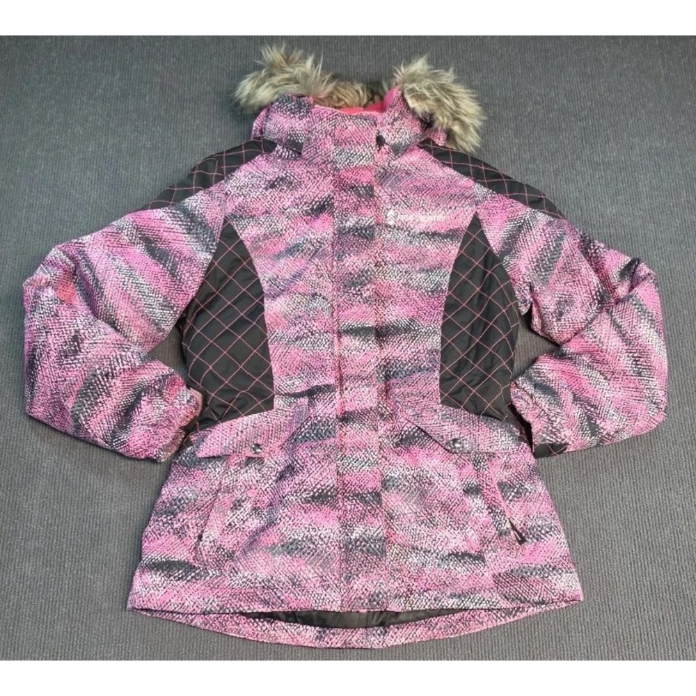 Free Country Girl's Snow Flurry Boarder Jacket Pink Swizzle Hooded Size L 14/16